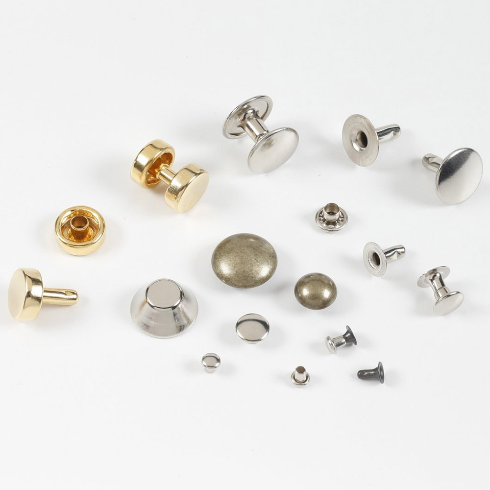 Rivets - Double Cap LARGE Solid Brass 100pk