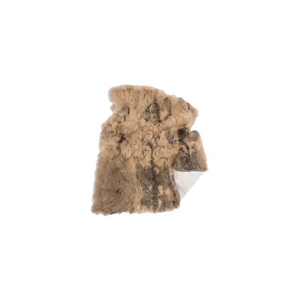 Fourrure de lapin carr&eacute;e naturelle beige - 120x60cm