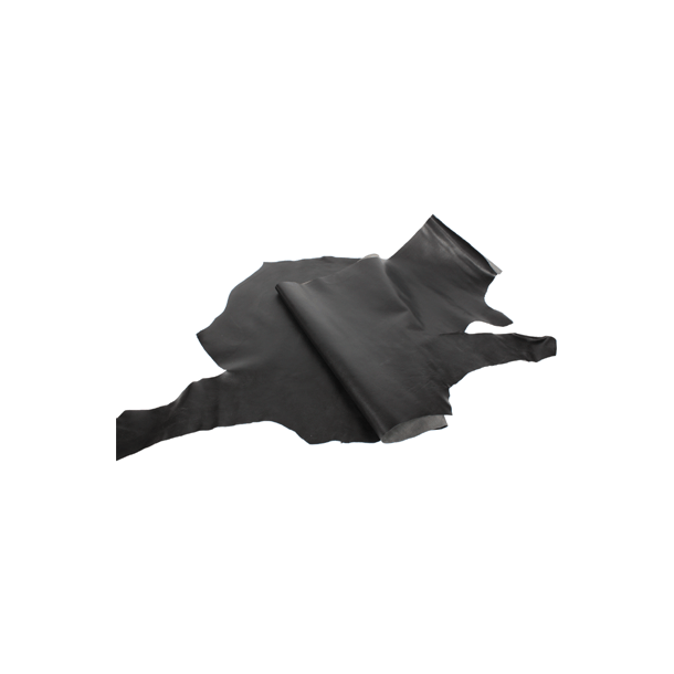 Bande de peau de veau pigment&eacute;e - 1mm - Noir