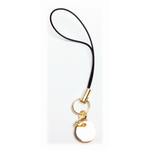 Mobil strap 12x93mm - med sort snor og plade