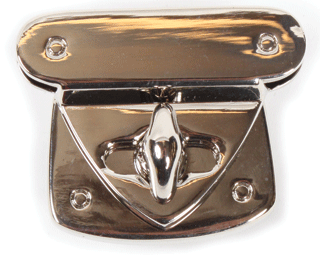 Fermoir pour sac tourniquet - 45x35mm - argent