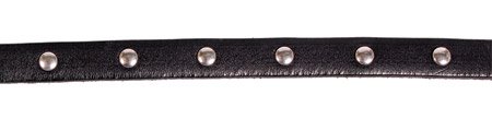 Leather stap with rivets 9mm wide x 2mm thick black
