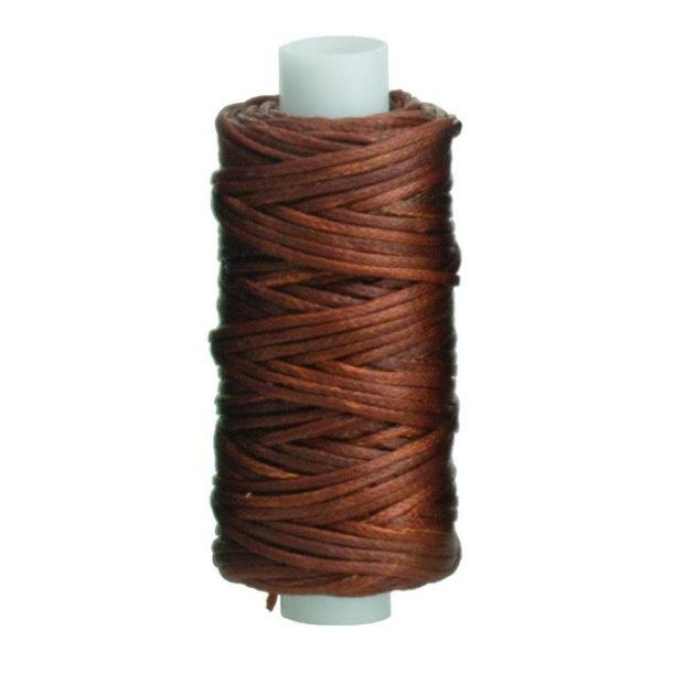 Waxed braided thread of polyester fiber approx 25meters - 1mm Rust