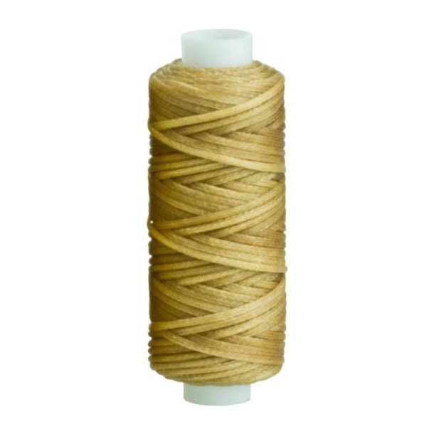 Waxed braided thread of polyester fiber approx 25meters - 1mm Beige