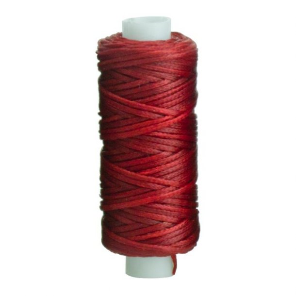 Waxed braided thread of polyester fiber approx 25meters - 1mm Red