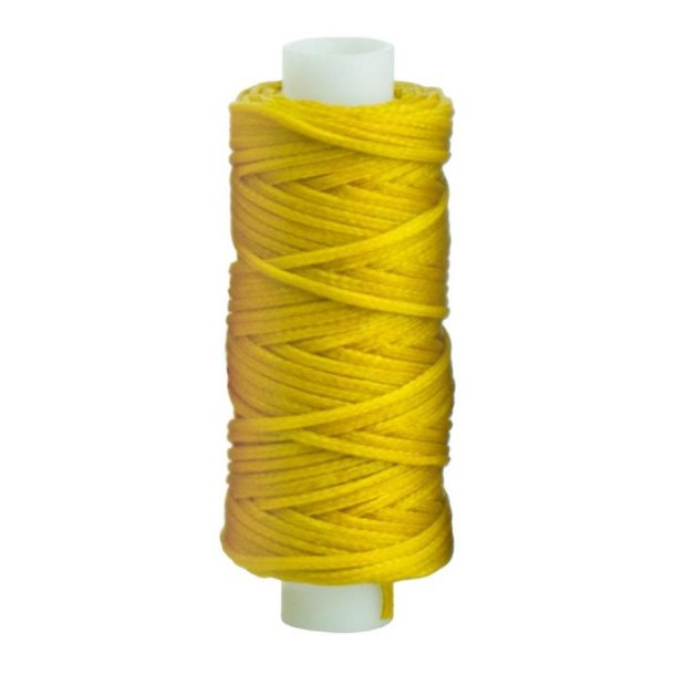 Waxed braided thread of polyester fiber approx 25meters - 1mm Yellow