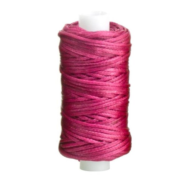 Waxed braided thread of polyester fiber approx 25meters - 1mm Pink