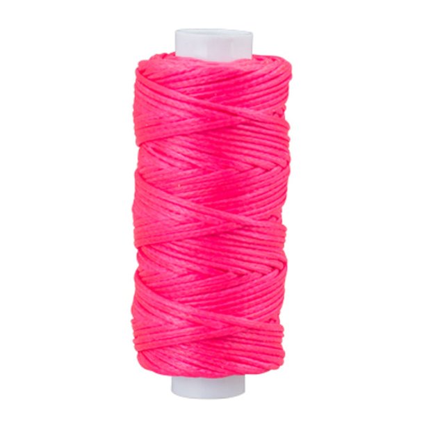 Waxed braided thread of polyester fiber approx 25meters - 1mm Florescent Pink