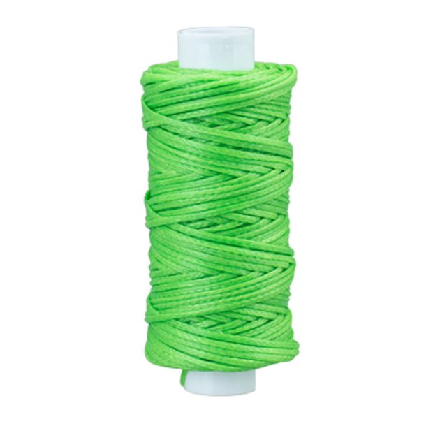 Waxed braided thread of polyester fiber approx 25meters - 1mm Neon Green