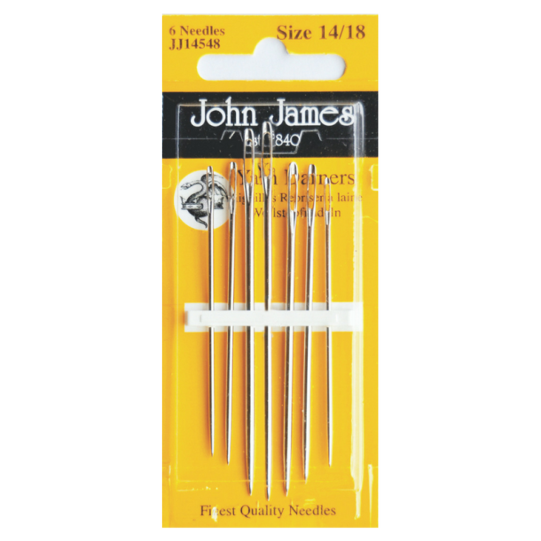 John James Yarn Darners Needles Pack of 6 Size 14/18