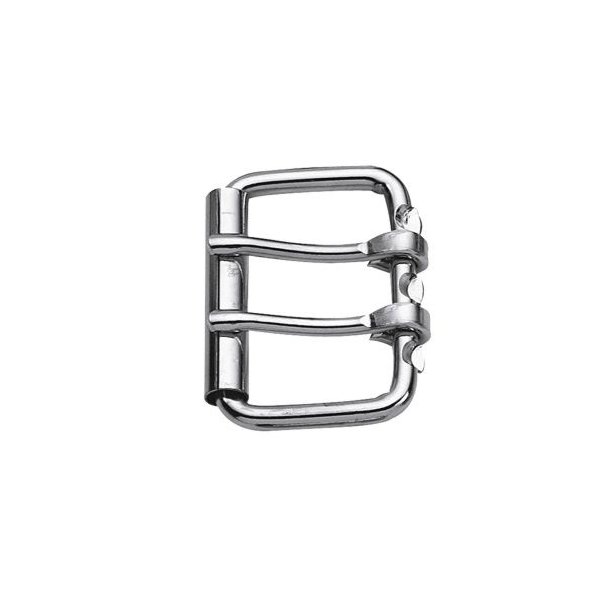 Roller buckle w/double prong 50mm
