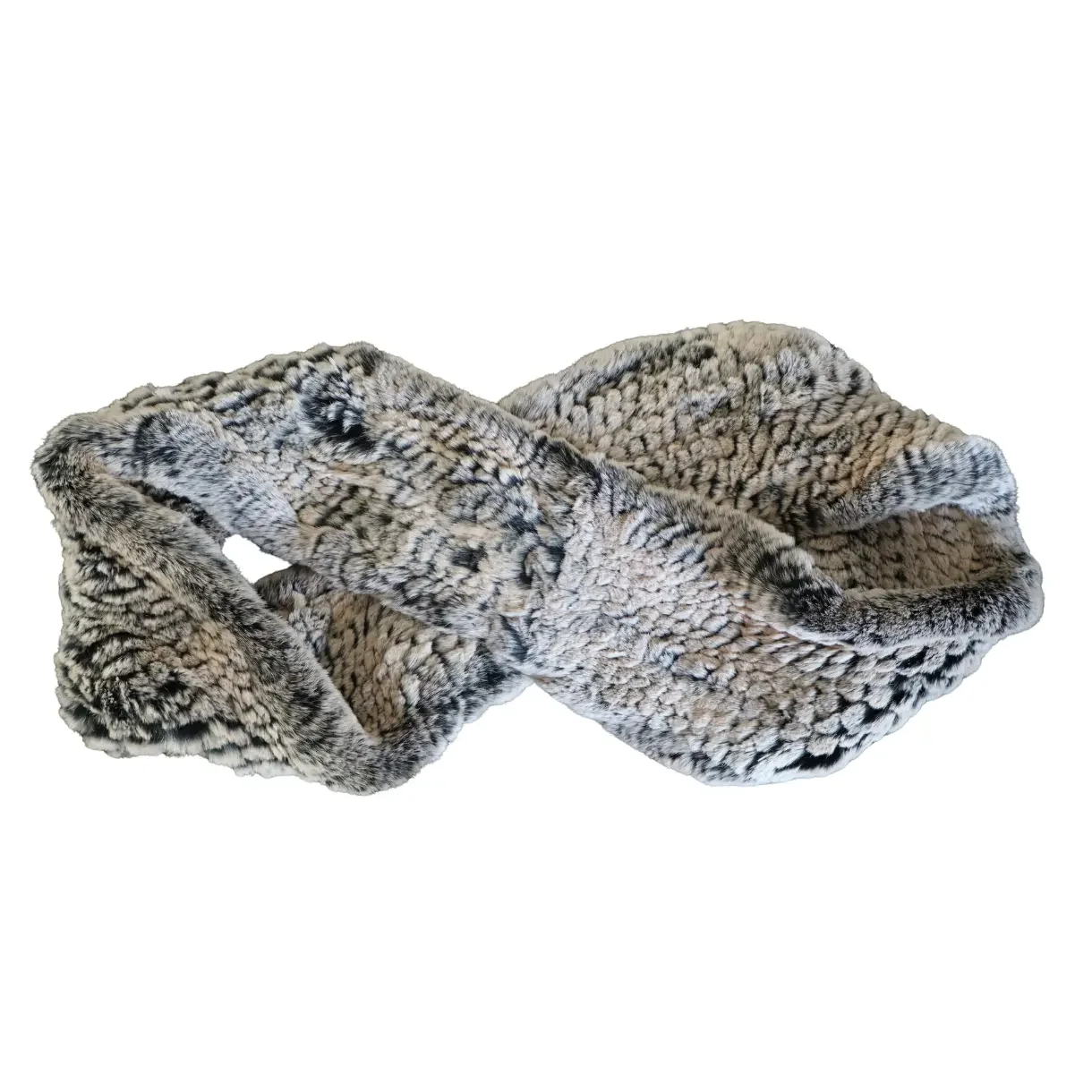 Tube-scarf knitted rex rabbit stretch 130x14cm 