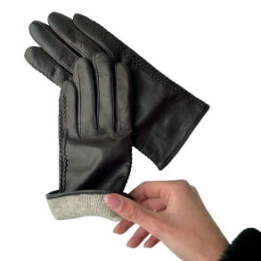 Lederhandschuh mit Nhten