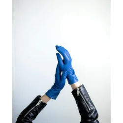 Damehandske i bldt lammeskind med uldfoer - klassisk