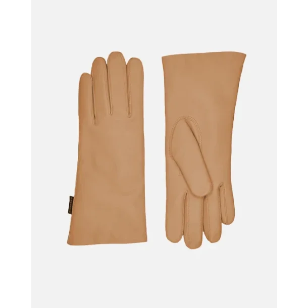 Damehandske i bldt lammeskind med uldfoer - klassisk