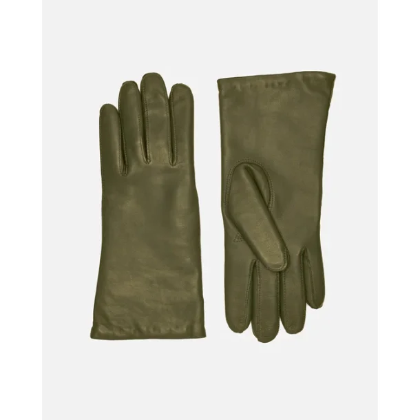 Damehandske i bldt lammeskind med uldfoer - klassisk