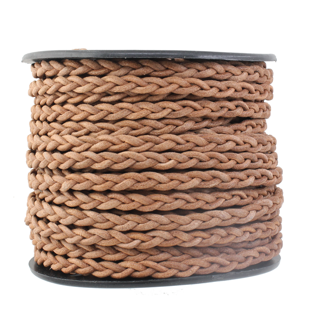 3 ply braided round leather cord