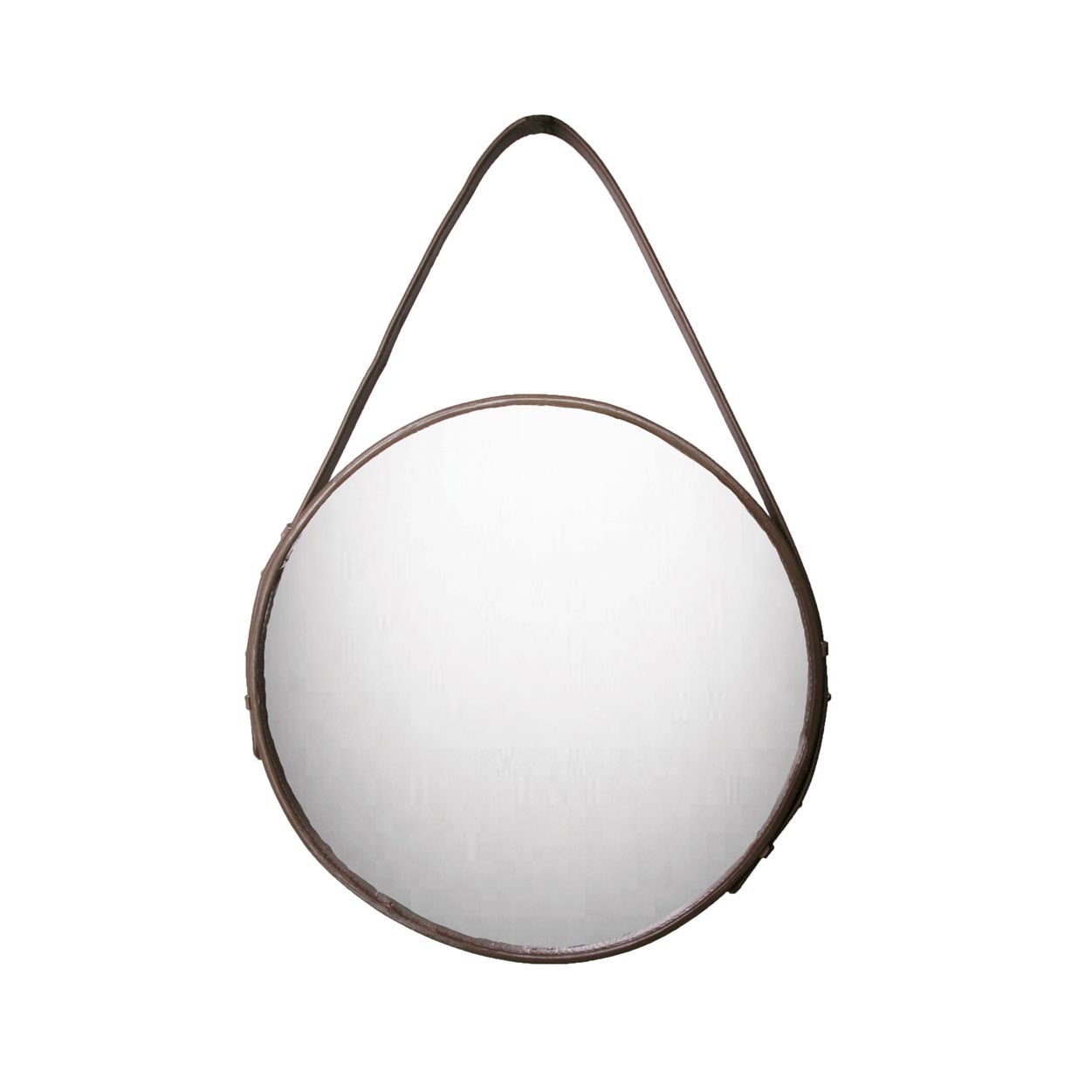 Miroirs ronds avec lanire en cuir 