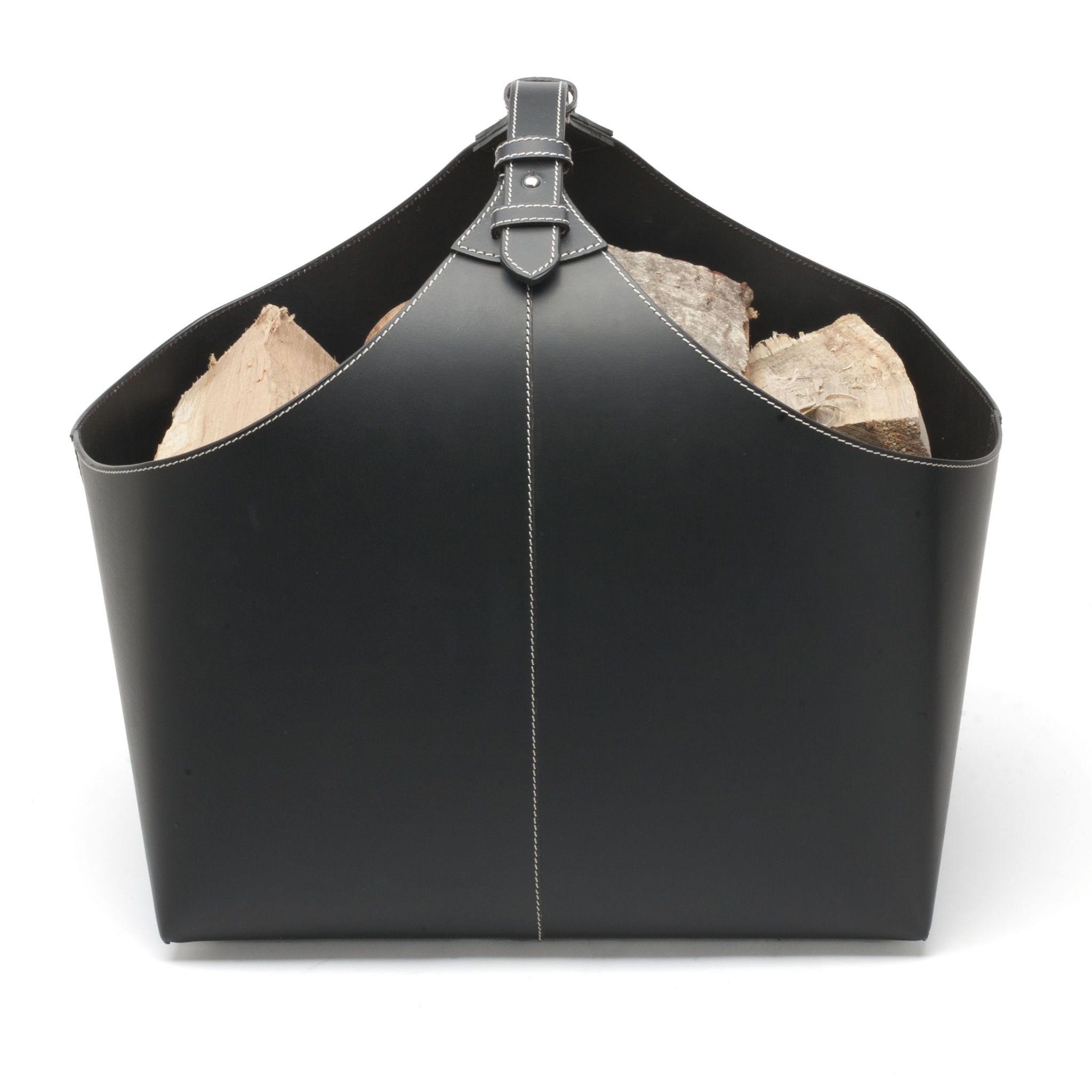 Haardmand van gerecycled leer 46 x 37 x 41 cm