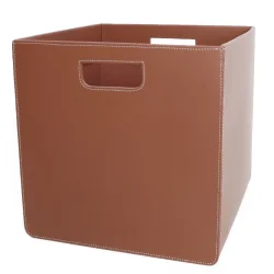 Storage box leather black 31x31x31cm