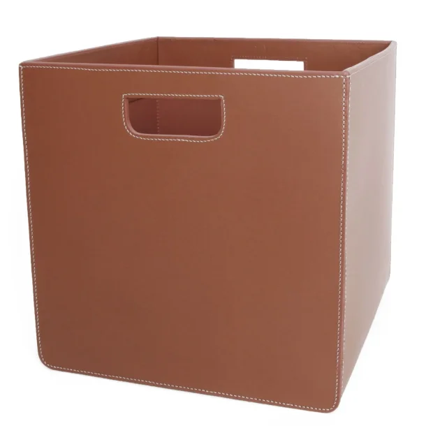 Storage box leather black 31x31x31cm