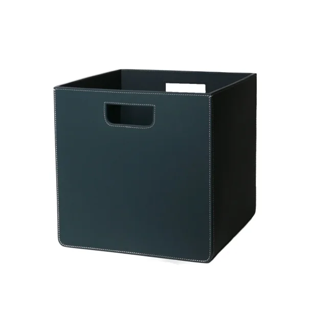 Storage box leather black 31x31x31cm