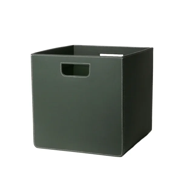 Storage box leather black 31x31x31cm