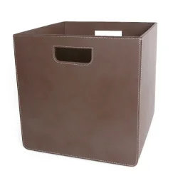Storage box leather black 31x31x31cm