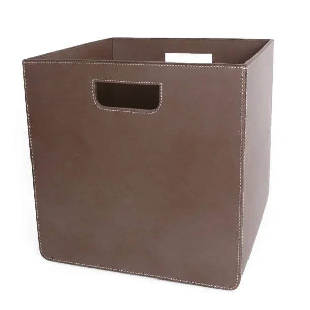 Storage box leather black 31x31x31cm