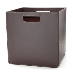 Storage box leather black 31x31x31cm