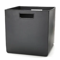 Storage box leather black 31x31x31cm