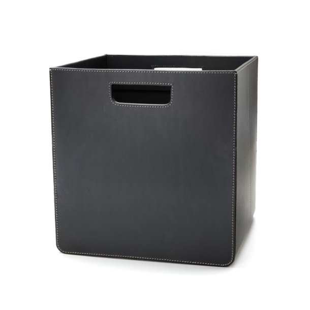 Storage box leather black 31x31x31cm