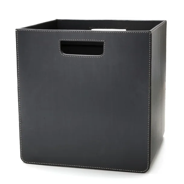 Storage box leather black 31x31x31cm