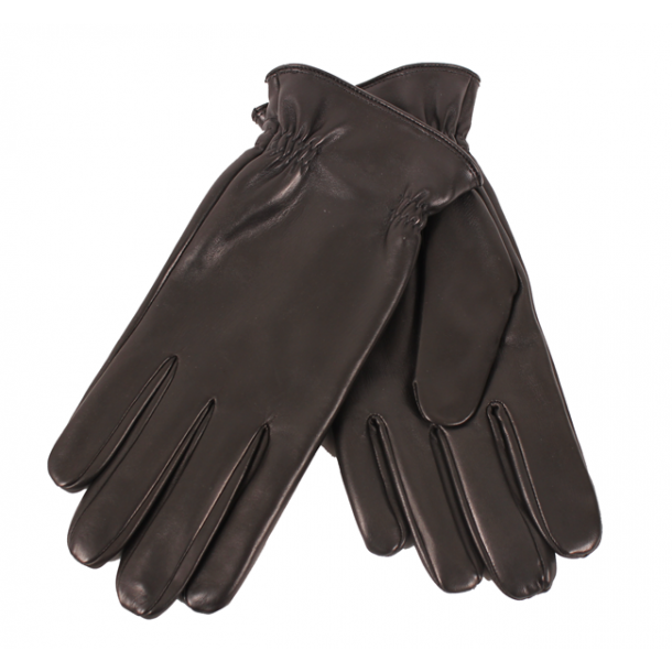 Glove lambskin lined with knit of pure wool men's - black