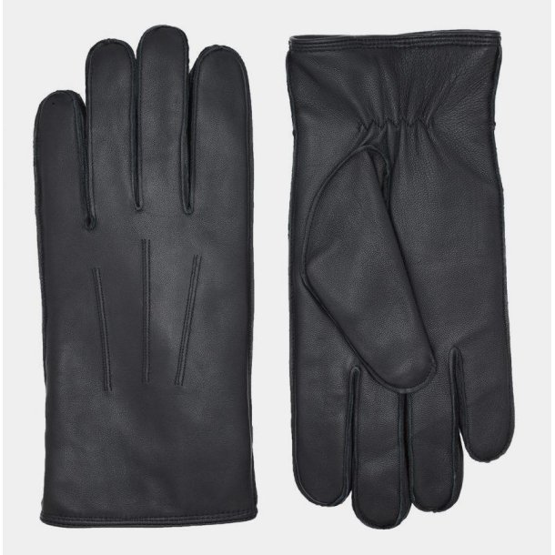 Lamsvacht handschoen met parel lamsvacht zwart - Heren - Police handschoen - Handschoenen & wanten - het lerenhuis gespen, gereedschap -