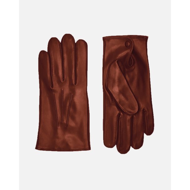 Herrehandske lammeskind foret med uldstrik med knap