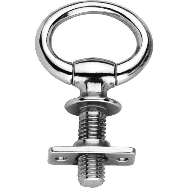 Ring with threaded plate - Stainless steel, 29 mm clear width, 10 mm thread diameter