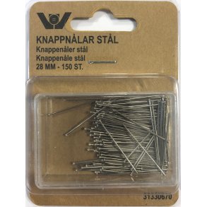 Knapnåle stål 28mm - 150stk