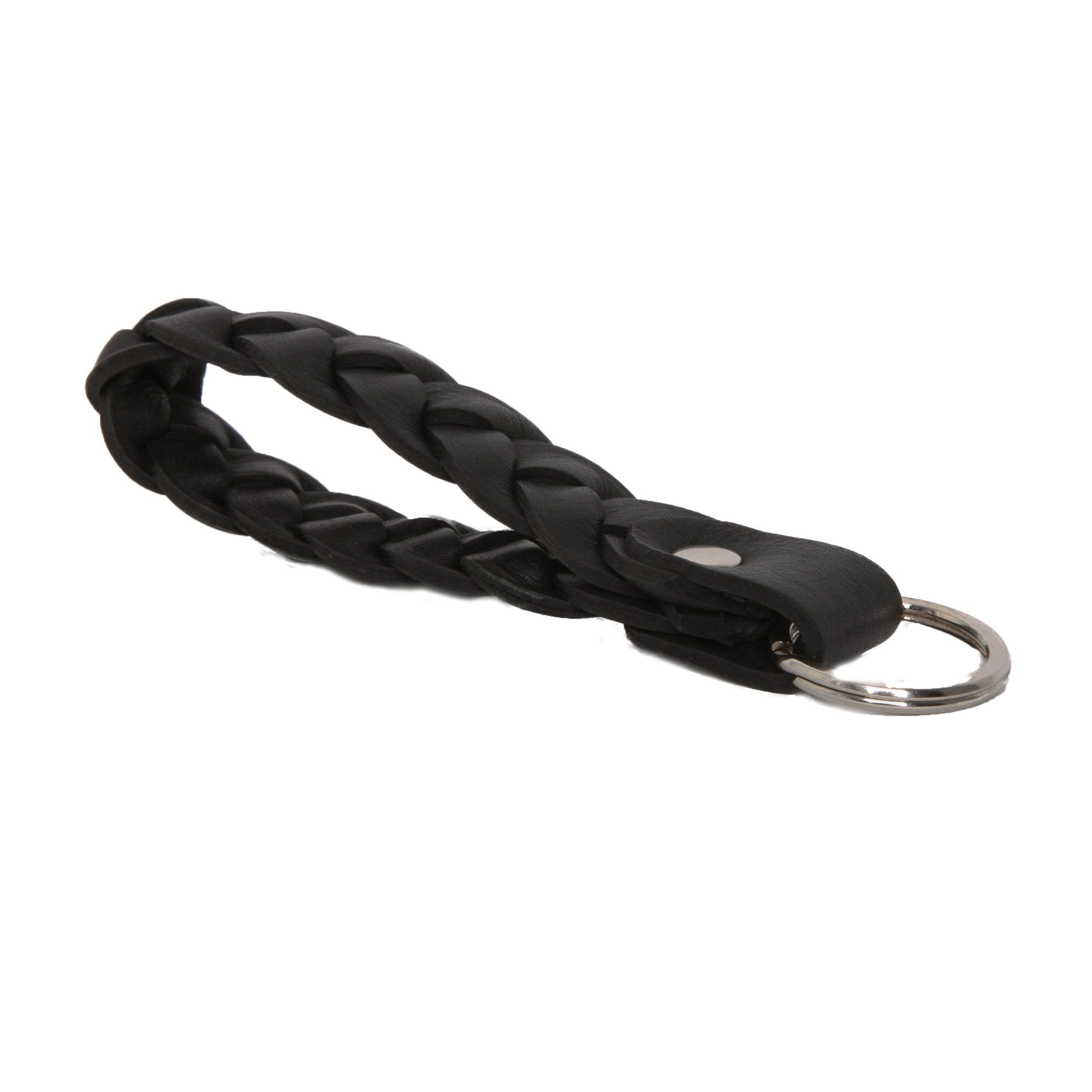 Stylish braided leather keychain