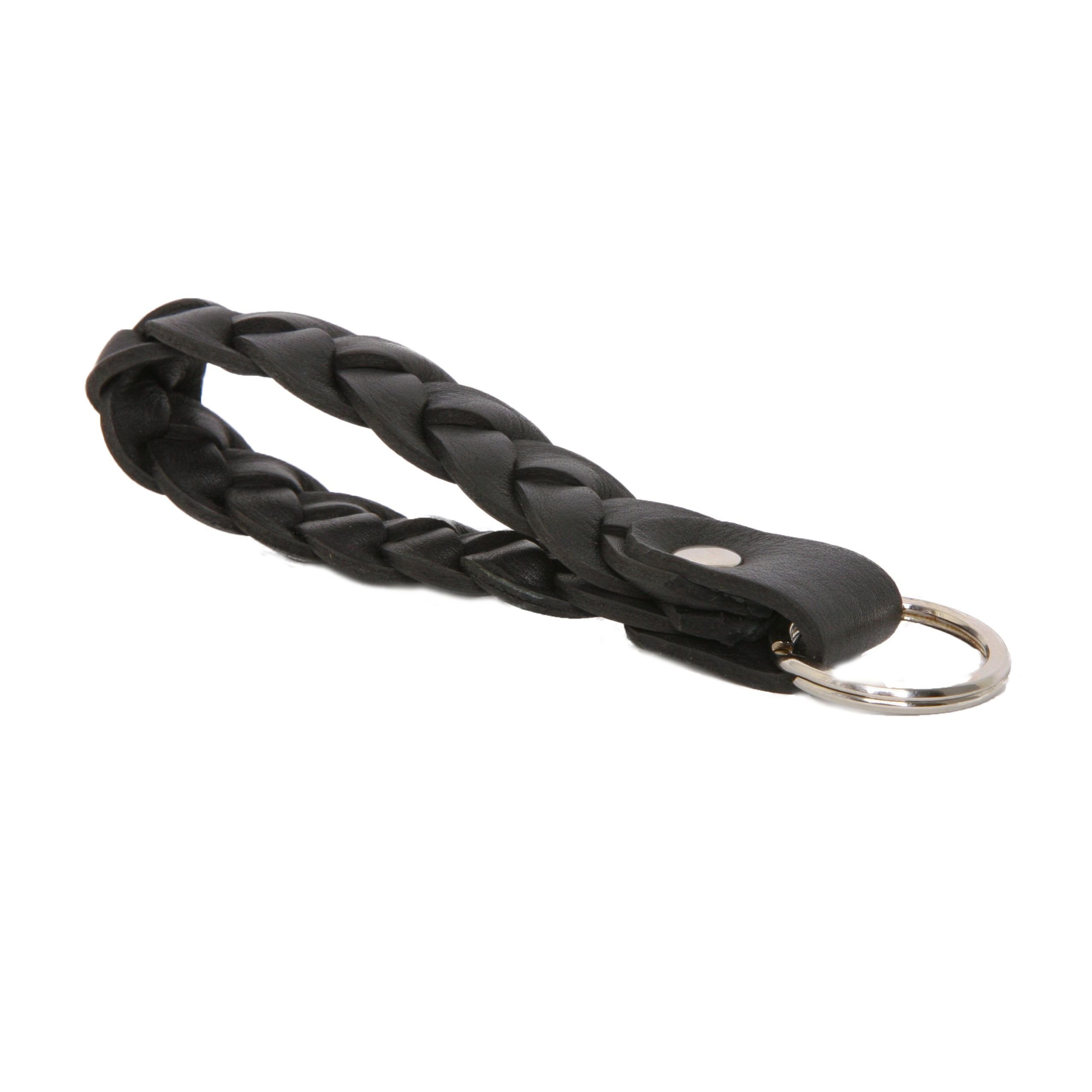 Stylish braided leather keychain