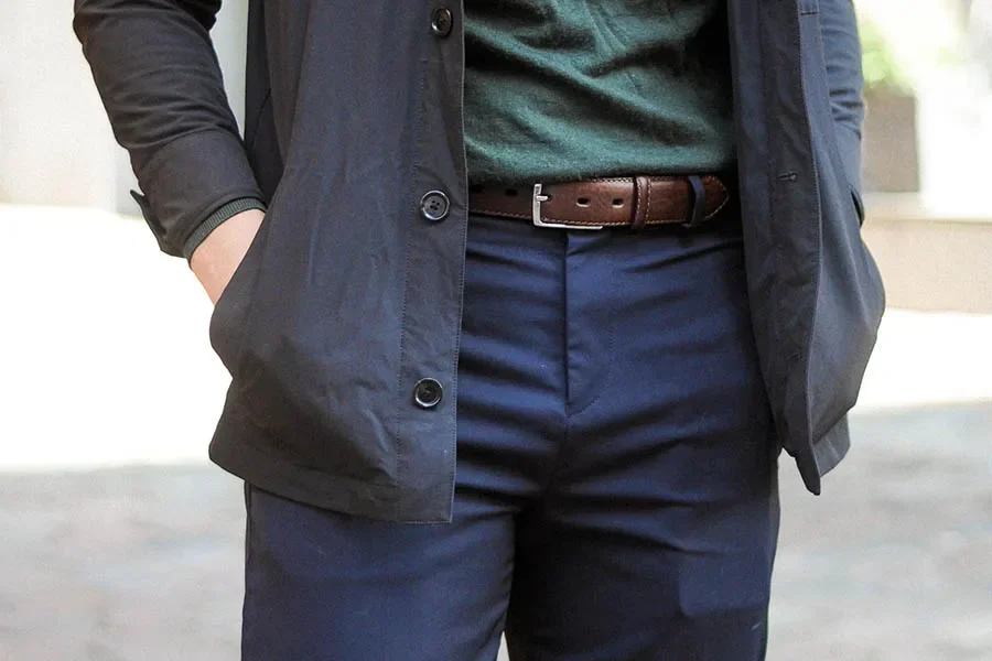 Eksklusiv Klassisk 35 mm lrbelte i vegetabilsk garvet italiensk skinn.