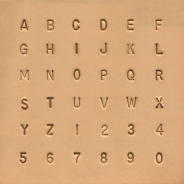 Leather Alphabet &amp; Number Set 1/4" 6,5mm Simple