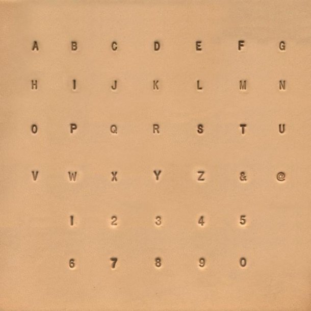 Leather Alphabet &amp; Number Set 3mm simple