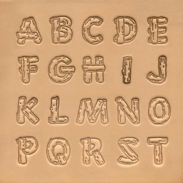 Holzmaserung Alphabet Stempelset 20mm