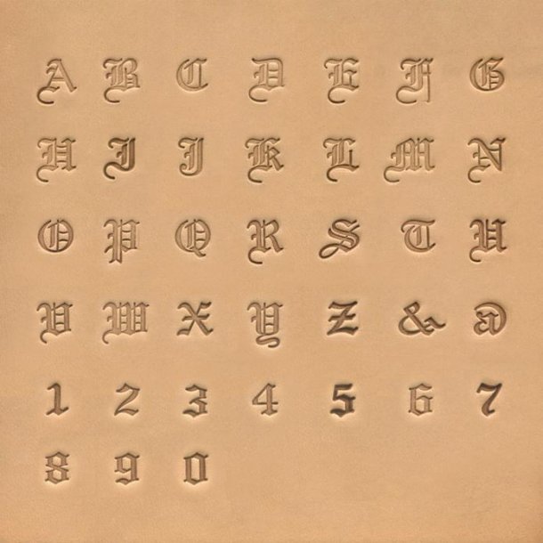 Old English Alphabet, Number &amp; Symbol Stamp Set