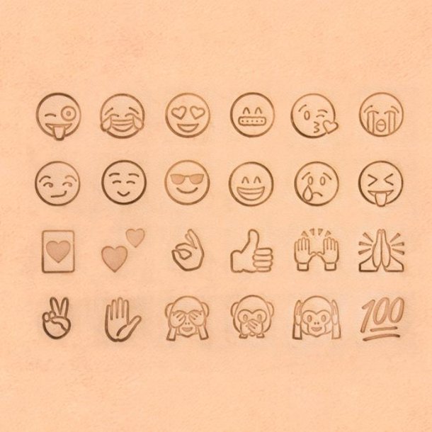 Emoji punsel sæt 13mm - 24 stk