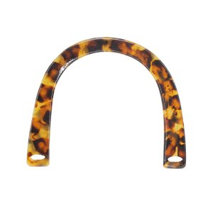 Acrylic Bag Handles - Semi circle amber- 2 pcs - 115mm - 14mm eye