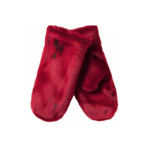 Handschoen van zeehondenleer met fleecevoering - Aput Medium rood