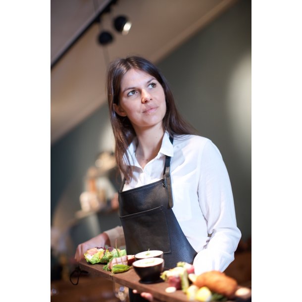 Forklde i skind/lder med lomme  - Hndlavet