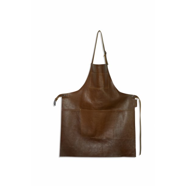 Forklde i skind/lder med lomme  - Hndlavet